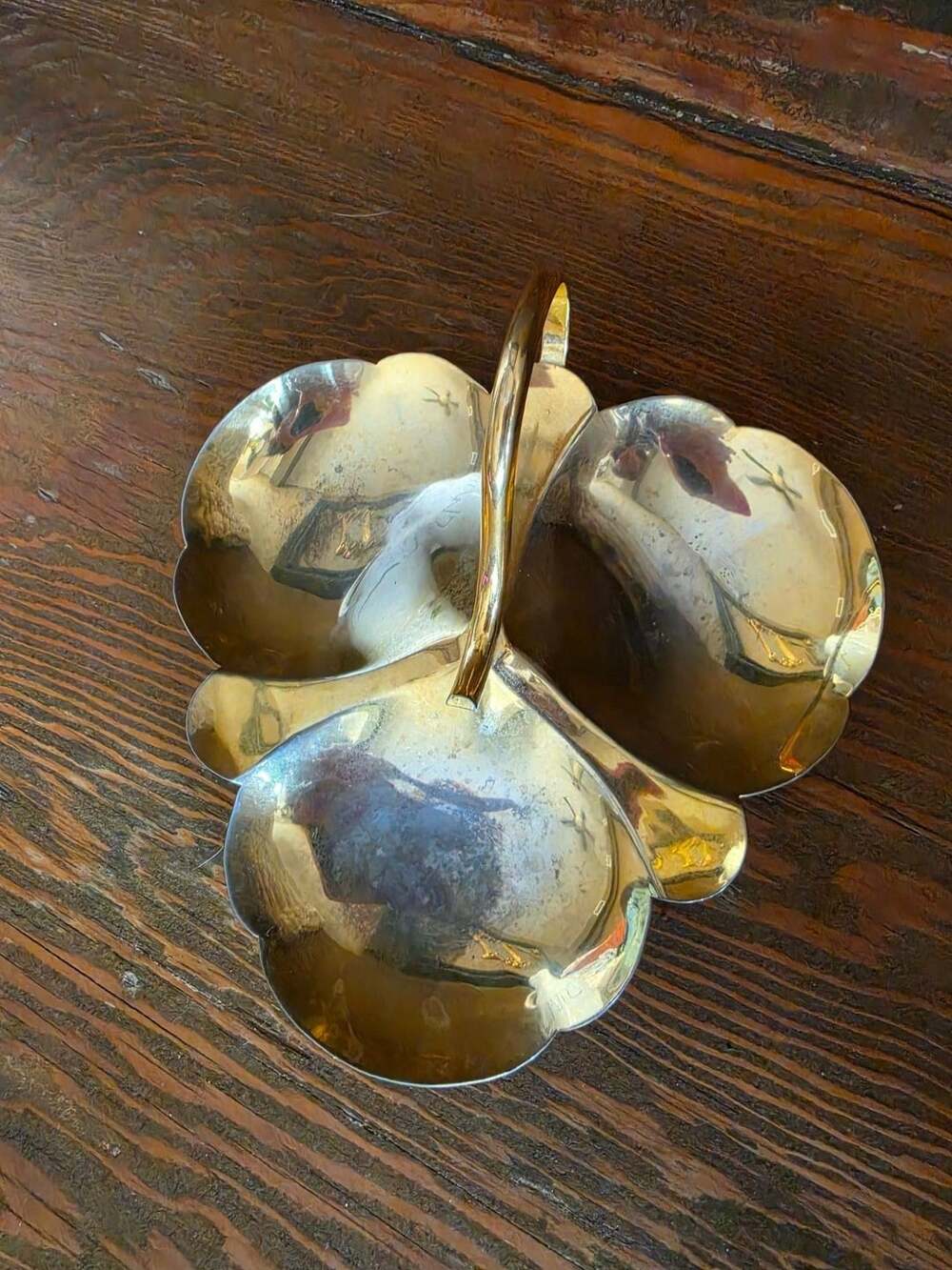 Wmf Eberle 24-K Gold Plated Three Compartment Serving Dish